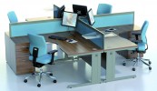 Open Plan Office Desk - Walnut
